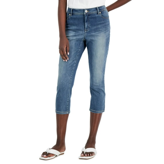 INC International Concepts Essex Curvy Cropped Jeans Light Indigo 2