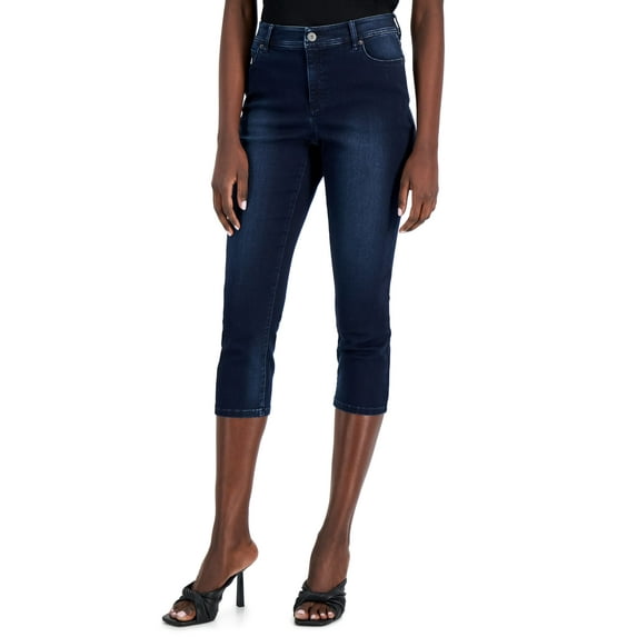 INC International Concepts Essex Curvy Cropped Skinny Jeans Dark Indigo 6