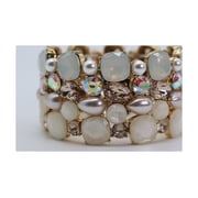INC International Concepts Gold-Tone Stone & Crystal Cluster Stretch Bracelet