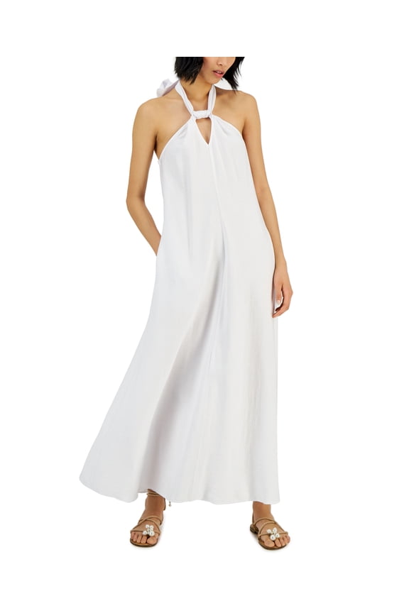 Halter Maxi Dress Bright White XL