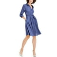 thumbnail image 1 of INC International Concepts INC Womens 3/4-Sleeve Shirtdress 16 Inkberry, 1 of 5