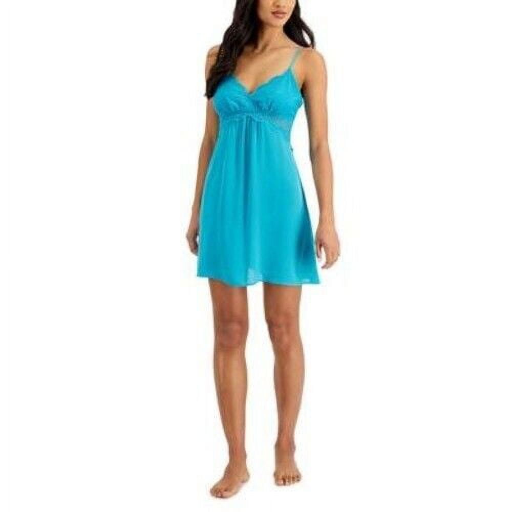 INC International Concepts Lace Chiffon Chemise Nightgown Lingerie Sea Isle XS