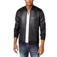 thumbnail image 1 of INC International Concepts Men's Basket Weave Zip Bomber Jacket Black Size Large, 1 of 2