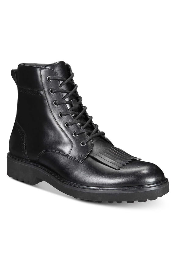 Men’s Brix Kiltie Leather Boots, Black, 9.5 M US