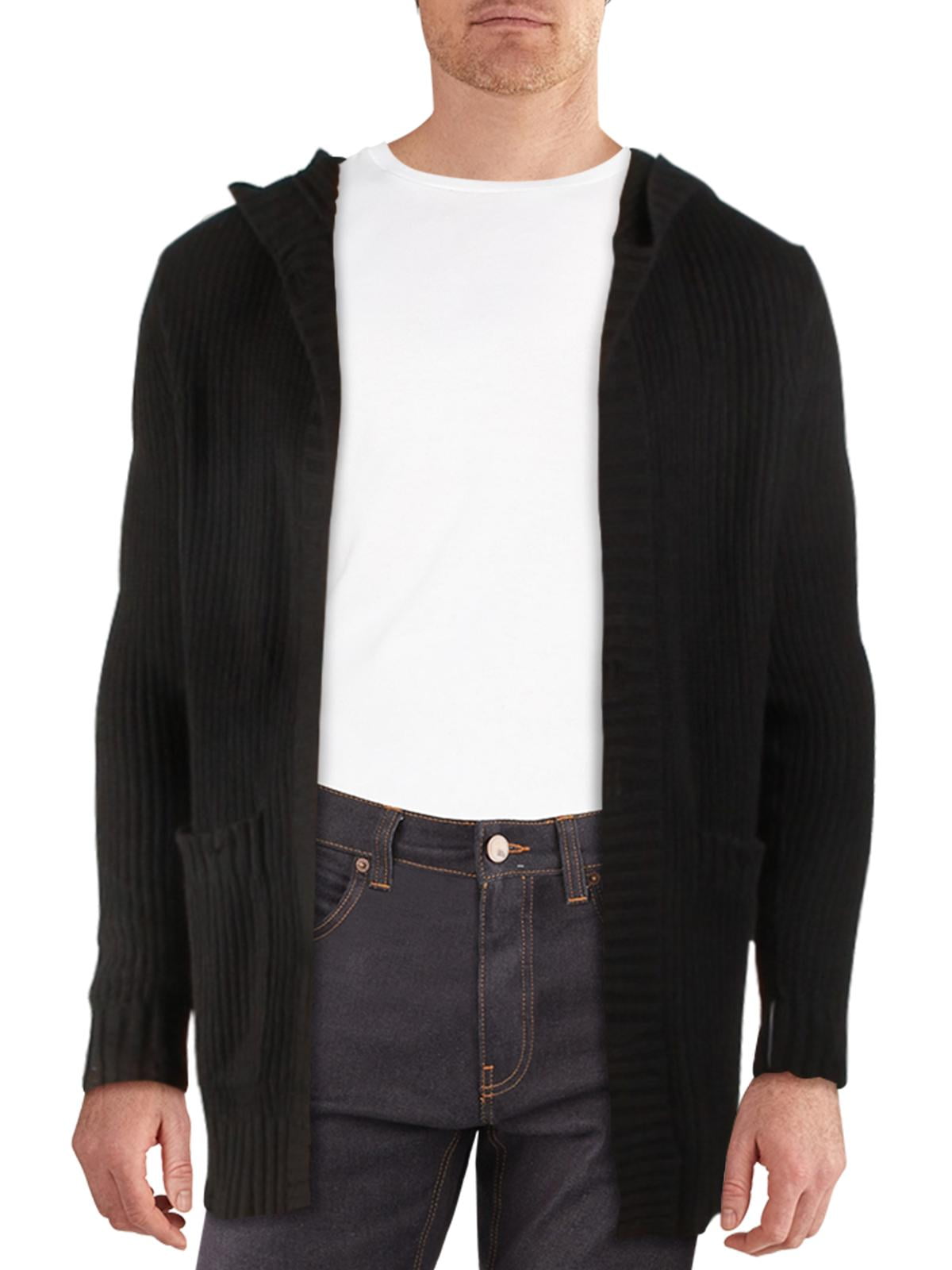 INC International Concepts Men's Hooded Cardigan Black Size Small