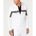 thumbnail image 1 of INC International Concepts Men's Jacket Knit Striped Metallic Hooded Full Zip White Size XX-Large, 1 of 2