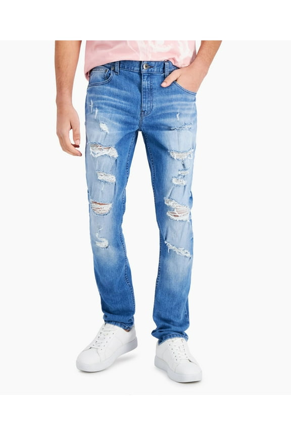 Men's James Ripped Skinny Jeans, Blue, 40