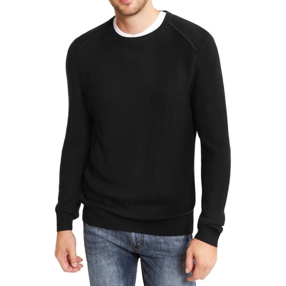 INC International Concepts Men's Sway Textured Knit Sweater Black Size X-Small