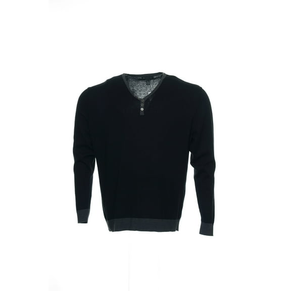 INC International Concepts Mens Cotton V-Neck Sweater (2XLarge, Black)