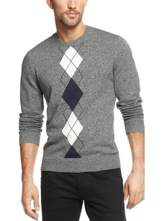 INC International Concepts Intarsia Knit Tiger Sweater Black Men