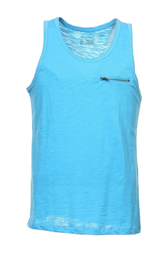 Mens Dark Heather Tank Top (Medium, Aruba)