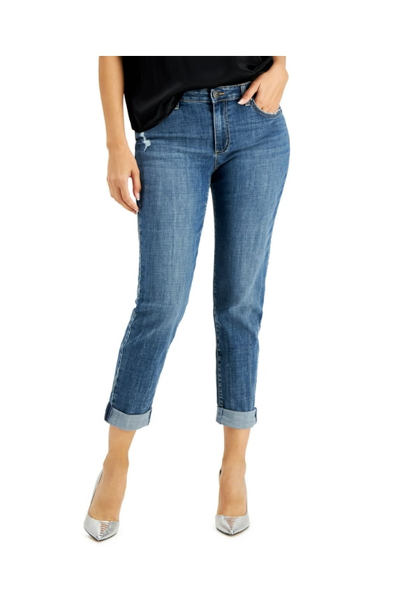 INC International Concepts Mid Rise Boyfriend Jeans Ava Wash 16