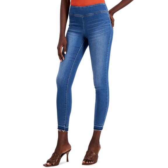 INC International Concepts Mid Rise Pull On Denim Jeggings Pineapple Wash 2