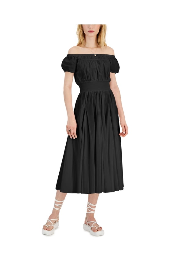 Off The Shoulder Dress Deep Black M