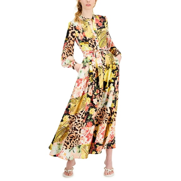 INC International Concepts Patchwork Print Maxi Dress Darra Patch S
