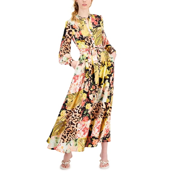 INC International Concepts Patchwork Print Maxi Dress Darra Patch S