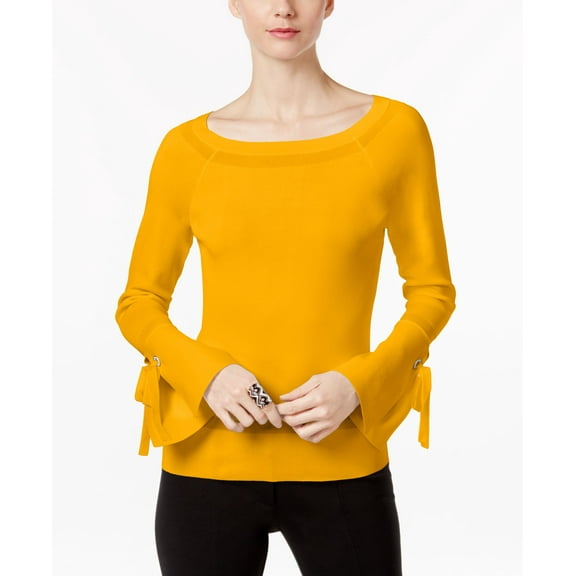 INC International Concepts Petite Bell Sleeve Sweater Roman Gold PXS