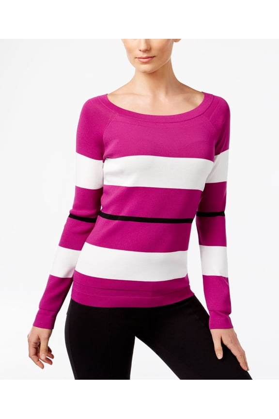 Petite Colorblocked Sweater Magenta Flame PXL