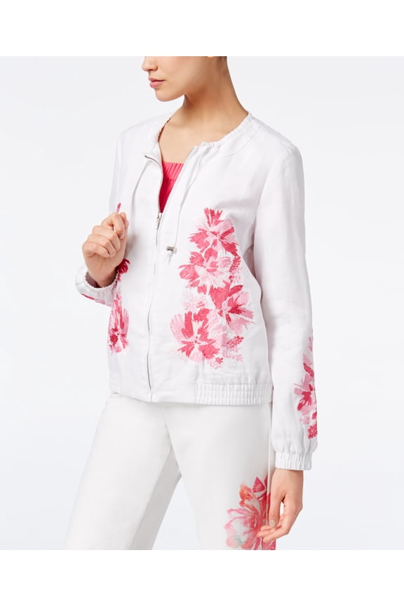 Petite Embroidered Bomber Jacket Intense Pink PL