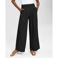 thumbnail image 1 of INC International Concepts Petite High Rise Wide Leg Pants Deep Black 6P, 1 of 1