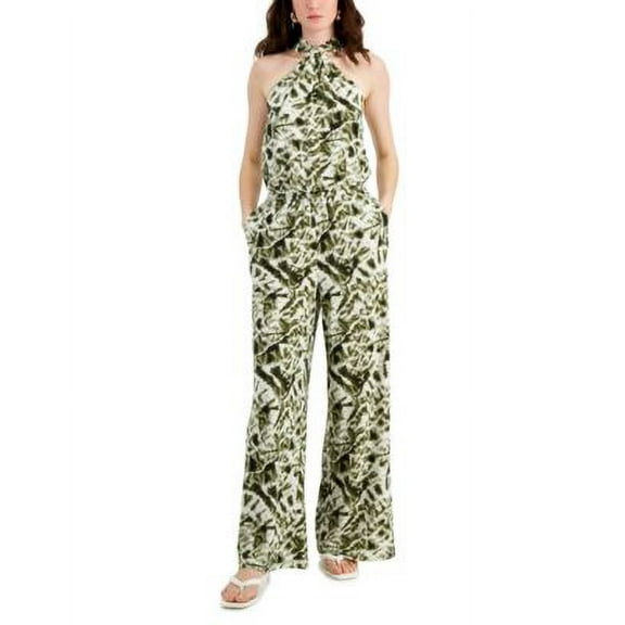 INC International Concepts Petite Knot Front Printed Jumpsuit Dye Remix PS