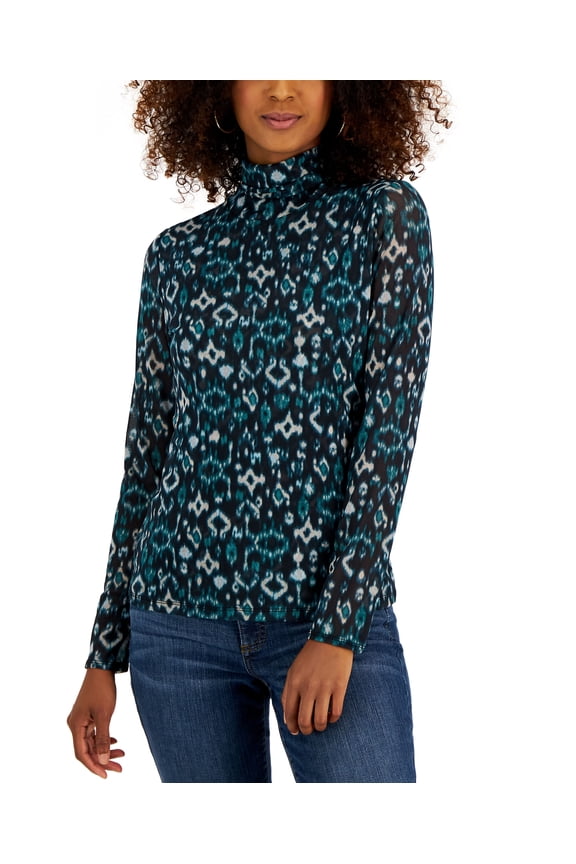 Petite Mesh Turtleneck Ina Ikat PS