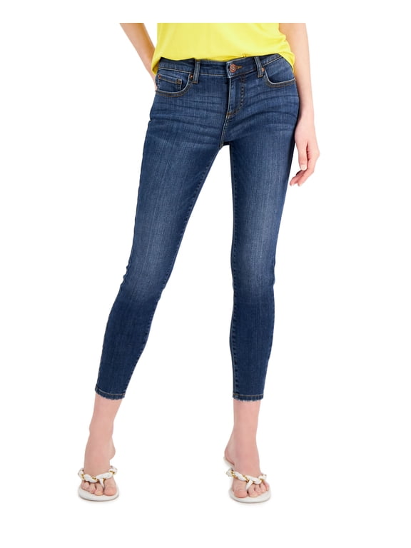 Petite Mid Rise Skinny Jeans Dk Indigo 0P