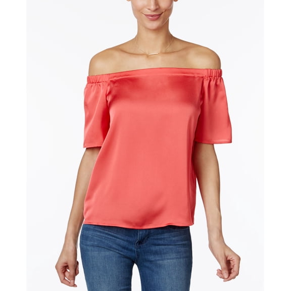 INC International Concepts Petite Off The Shoulder Top Polished Coral PS