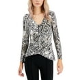 thumbnail image 1 of INC International Concepts Petite Print Ruched Top Desert Snake PL, 1 of 1