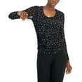 thumbnail image 1 of INC International Concepts Petite Printed Side Ruched Mesh Top Ditsy Floral PL, 1 of 1