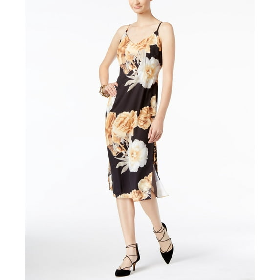 INC International Concepts Petite Printed Slip Dress Polished Gold 0P