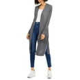 thumbnail image 1 of INC International Concepts Petite Ribbed Slit Hem Duster Cardigan Sweater Medium Heather Grey PS, 1 of 1