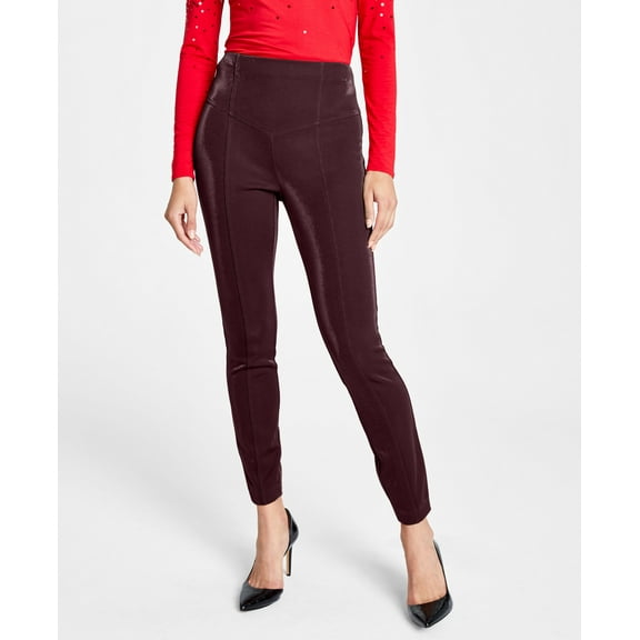 INC International Concepts Petite Shiny Pull On Ponte Pants Port PXS