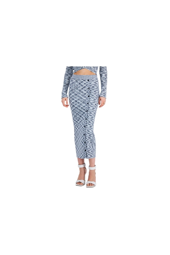 Petite Space Dyed Midi Skirt Space Dye Indigo PXS