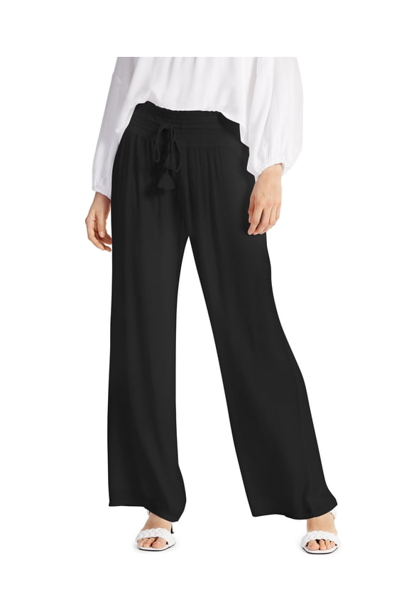 Petite Wide Leg Pants Deep Black PS