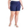 thumbnail image 1 of INC International Concepts Plus Size Bengaline Shorts Indigo Sea 14W, 1 of 1