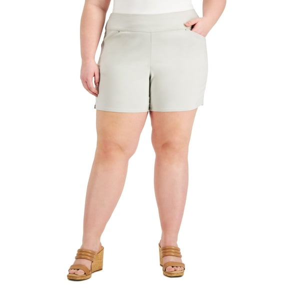 INC International Concepts Plus Size Bengaline Shorts Toadstool 22W