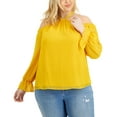 thumbnail image 1 of INC International Concepts Plus Size Cold Shoulder Blouse Roasted Squash 0X, 1 of 1