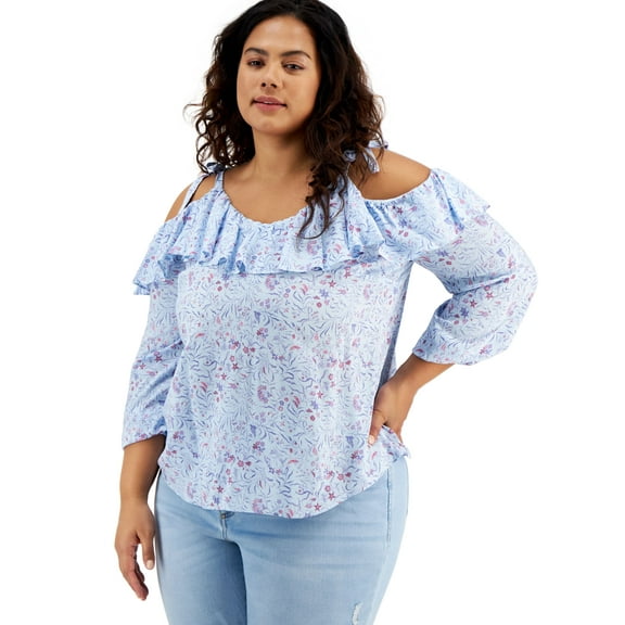 INC International Concepts Plus Size Cold Shoulder Top Petite Gisele 0X