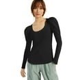 thumbnail image 1 of INC International Concepts Plus Size Cotton Puff Sleeve Top Deep Black 2X, 1 of 1
