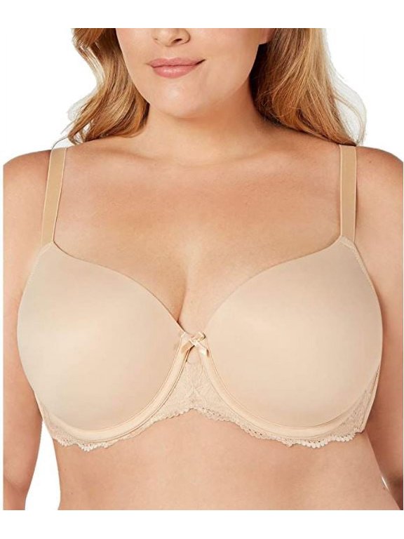 Plus Size Lace-Trim Balconette Bra (Frappe, 42C)