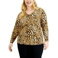 thumbnail image 1 of INC International Concepts Plus Size Leopard Print V Neck Tunic Caterina Cheetah 0X, 1 of 1