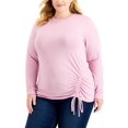 thumbnail image 1 of INC International Concepts Plus Size Metallic Ruched Top Evening Mauve 3X, 1 of 1