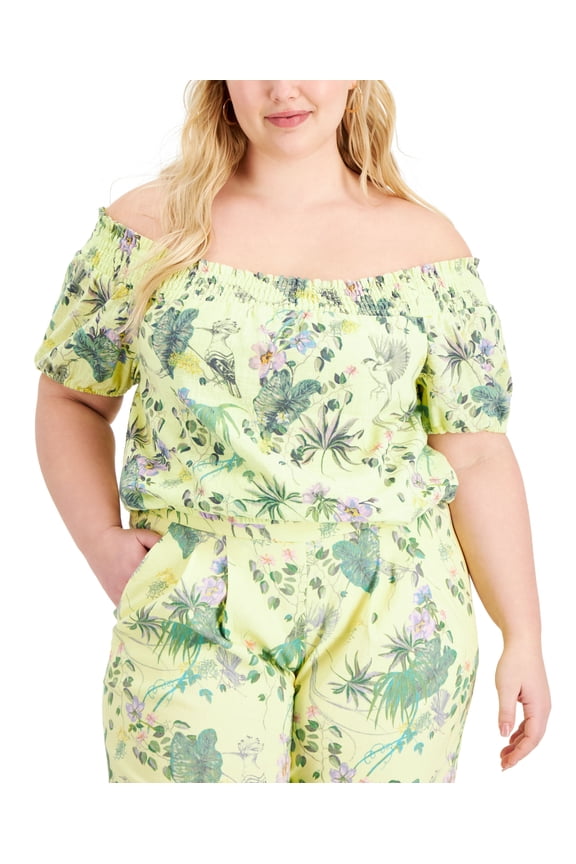 Plus Size Off The Shoulder Puff Sleeve Blouse Raina Garden 4X