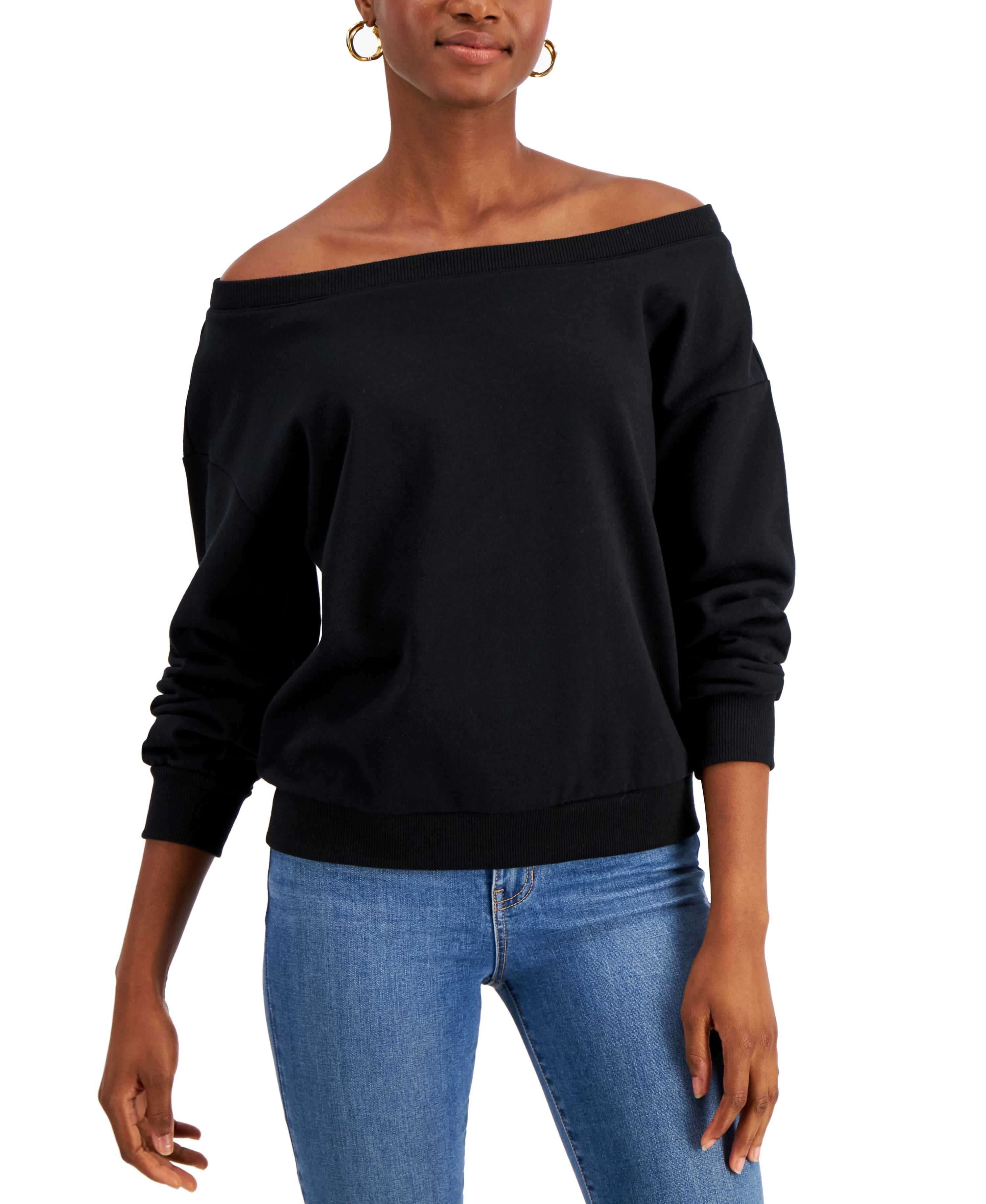 Plus size off the shoulder sweatshirts sale