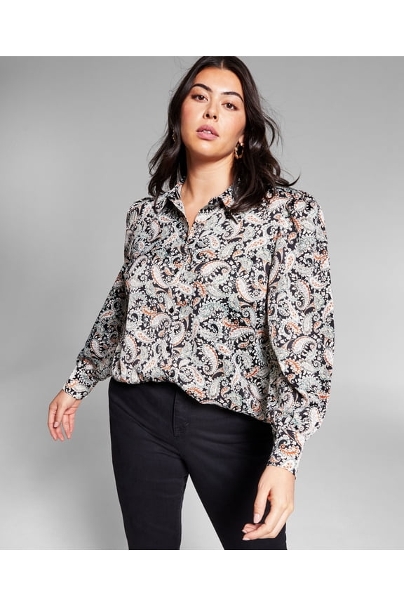 Plus Size Paisley Print Shirt Paisley Print 4X