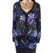 INC International Concepts Plus Size Printed Lace Up Top Floral Flow 2X