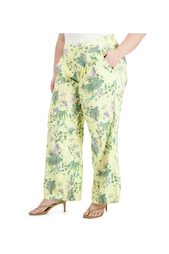 Plus Size Printed Wide Leg Pants Raina Garden 0X