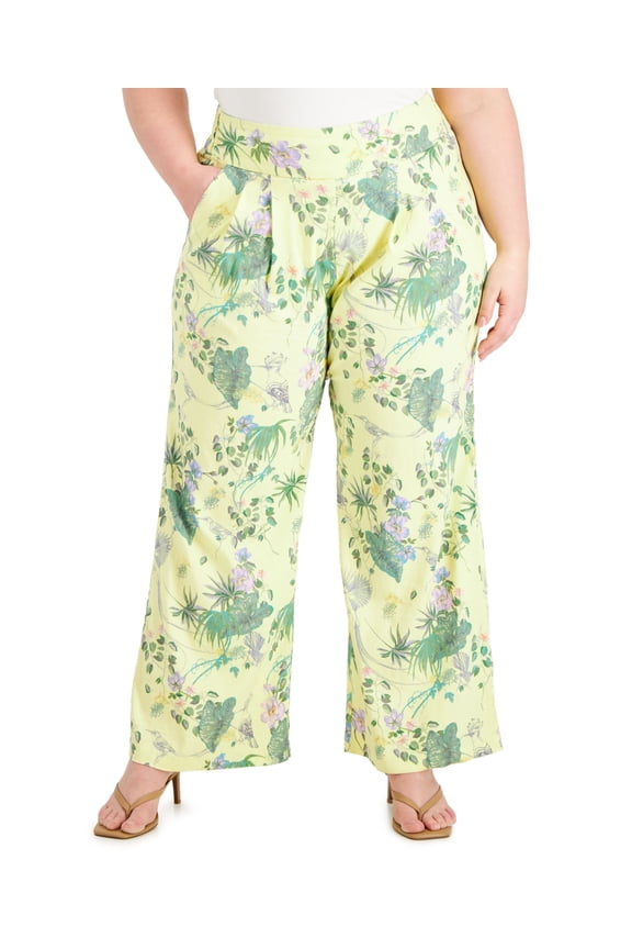 Plus Size Printed Wide Leg Pants Raina Garden 1X
