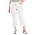 thumbnail image 1 of INC International Concepts Plus Size Ripped Straight Leg Jeans White 22W, 1 of 1
